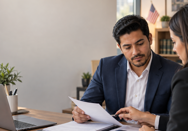 H-1B visa holder reviewing a business plan